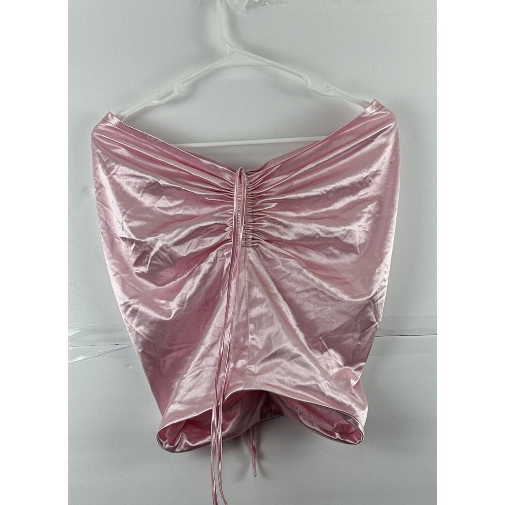 Pink Satin Silky Tie Strap Top Blouse Adjustable Unbranded Womens